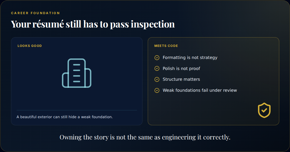Résumés must pass a structural inspection, like a house