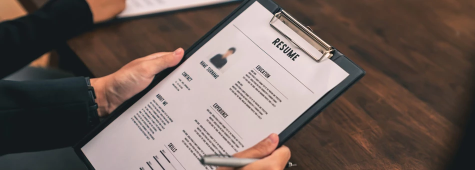Executive reviewing resume