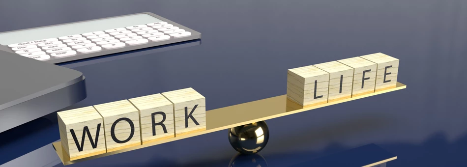 Person balancing work life and personal life on a scale
